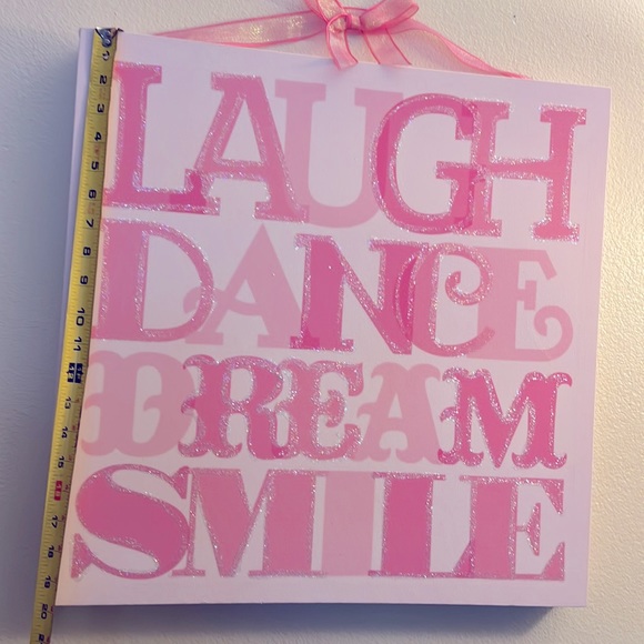 Laugh Dance Dream Smile 20”x20” Canvas Perfect for Little Girls Room or Nursery - Picture 6 of 13